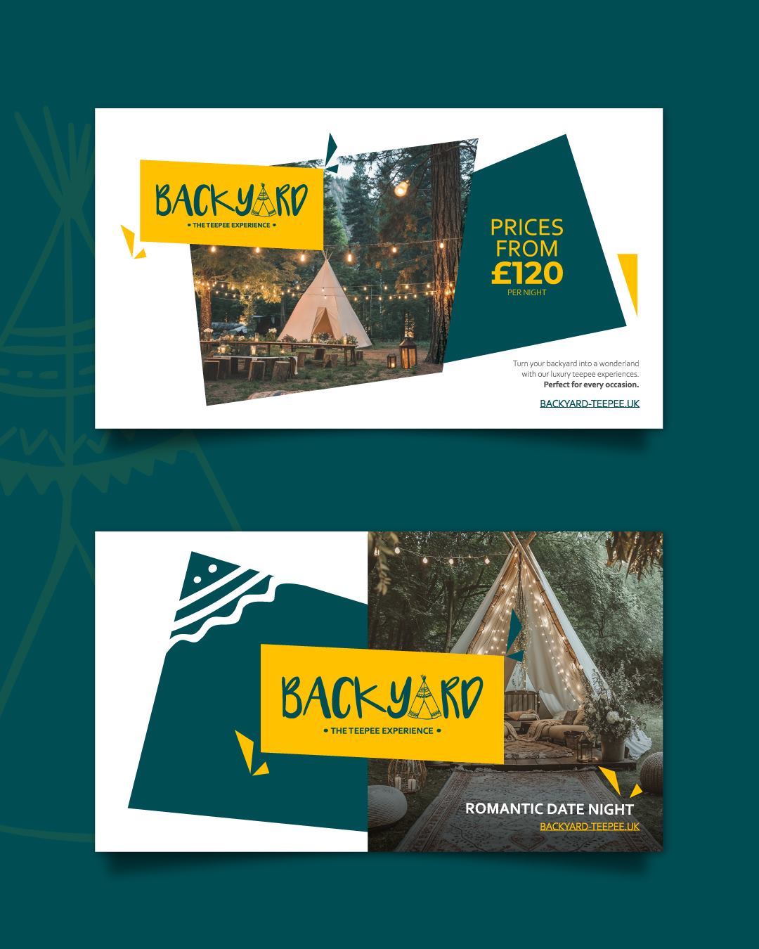 Backyard brand presentation showing colour palette and layout system
