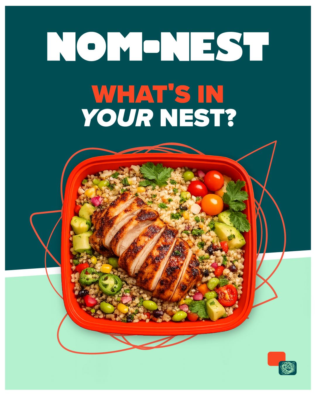 Nom-Nest campaign advert design