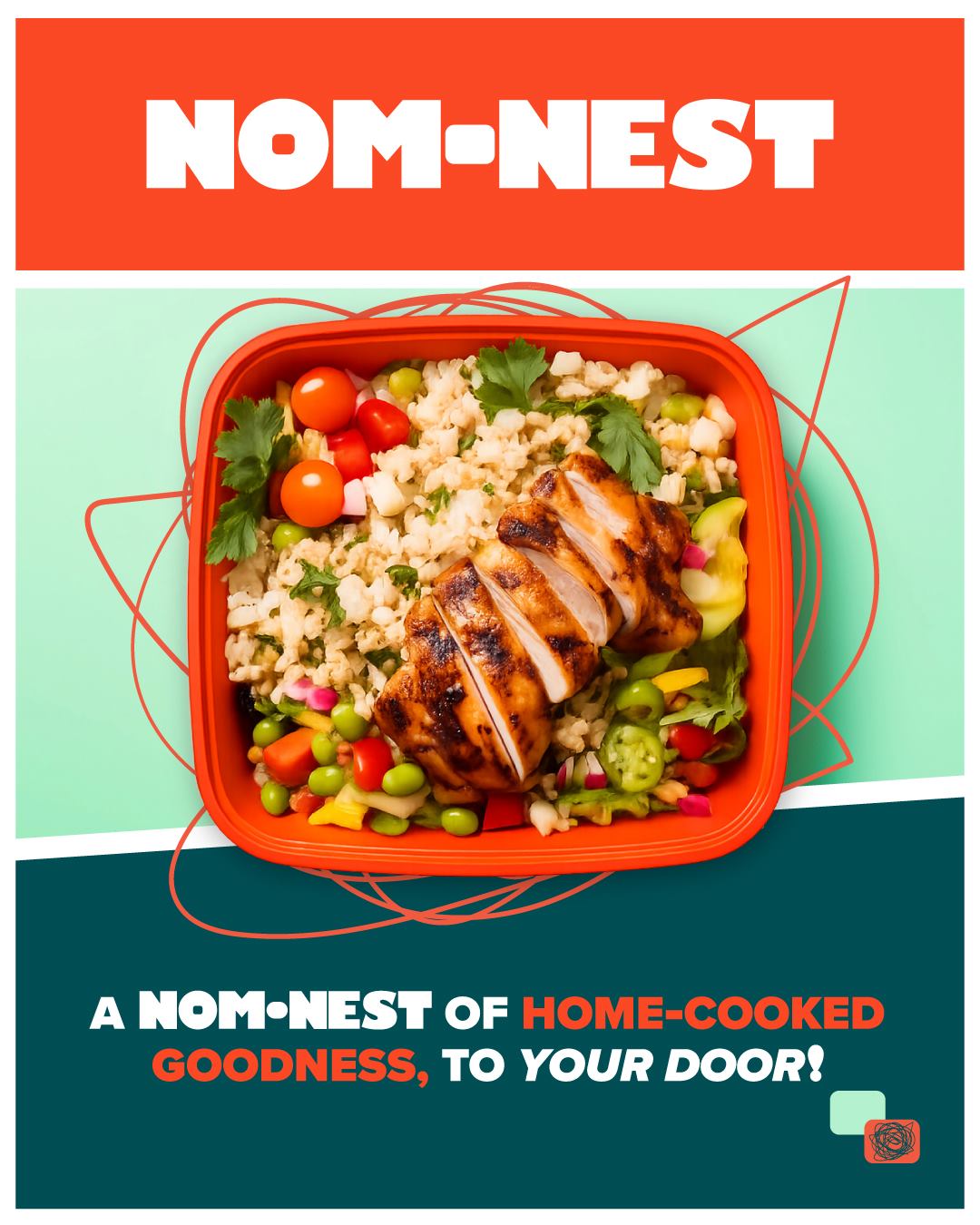 Nom-Nest promotional advert design