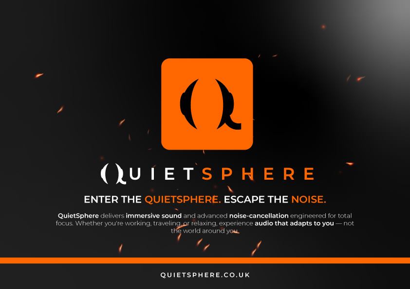 QuietSphere headset brand visual